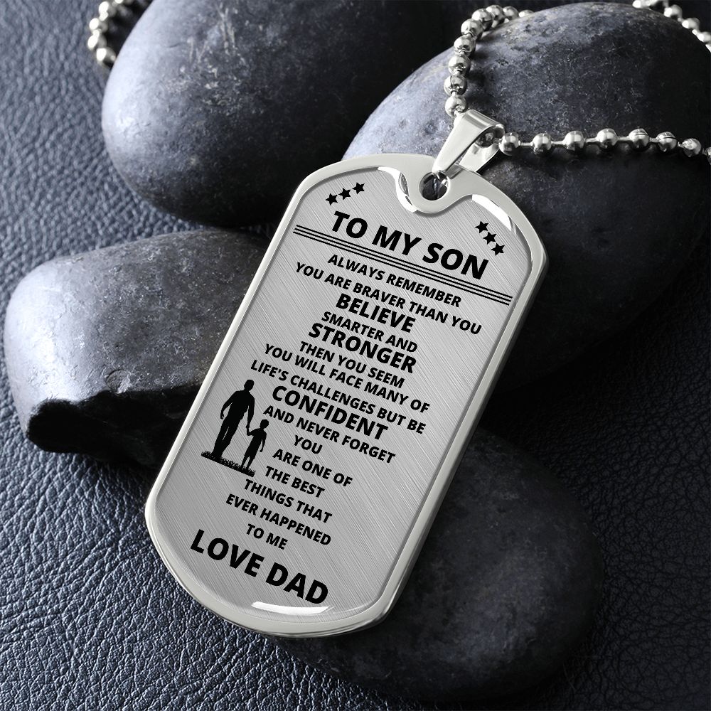 DOG TAG TO MY SON LOVE DAD