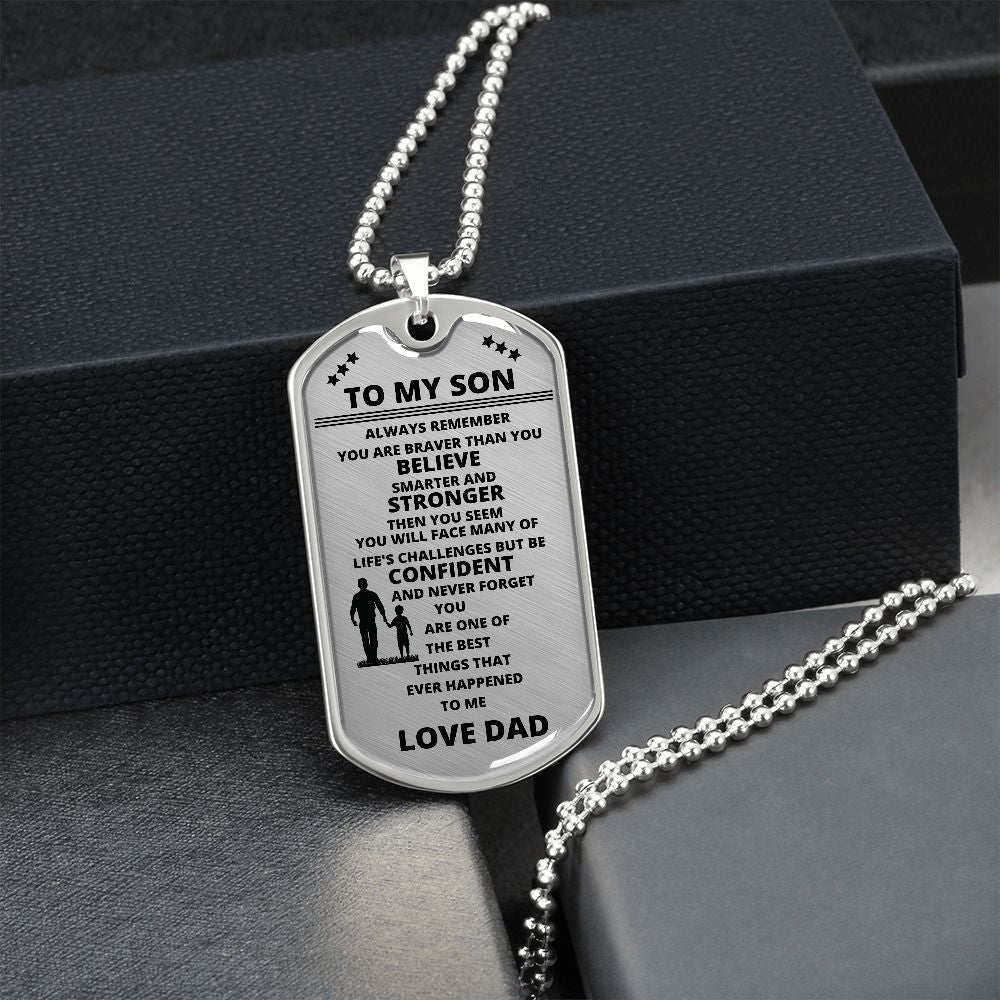 DOG TAG TO MY SON LOVE DAD