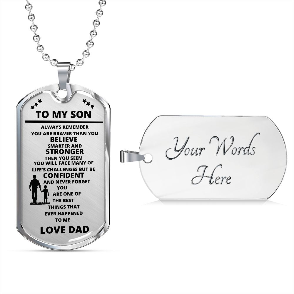 DOG TAG TO MY SON LOVE DAD