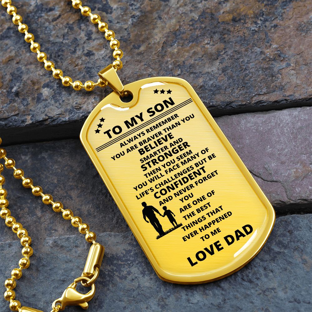 DOG TAG TO MY SON LOVE DAD