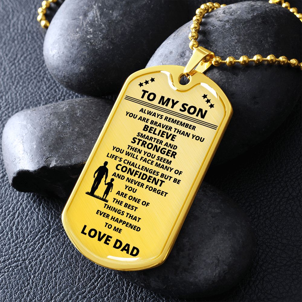 DOG TAG TO MY SON LOVE DAD