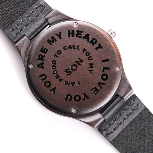 Engraved Wooden Watch Son