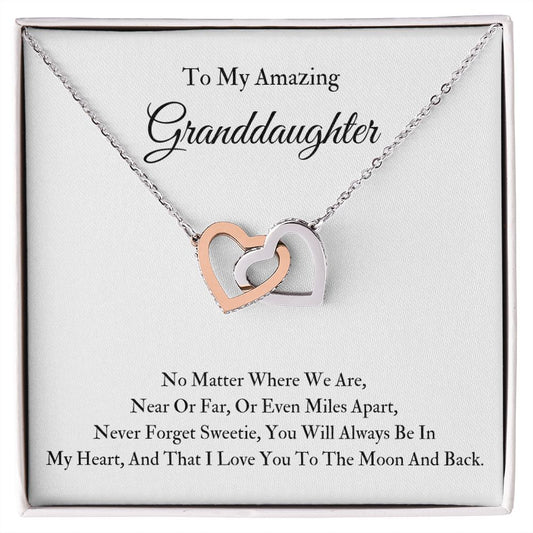Interlocking Hearts Necklace Granddaughter