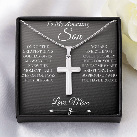 Stainless Cross Neckalace-Son