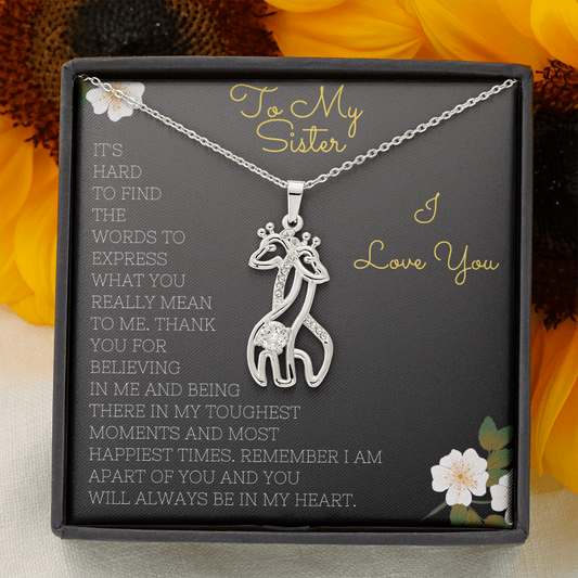 Giraffe Necklace Sister