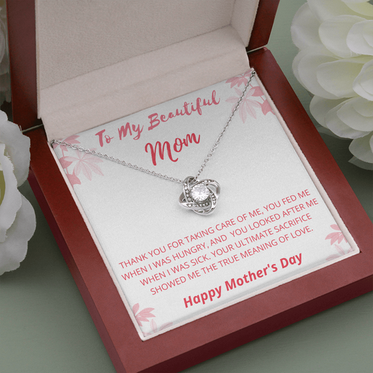To Mom Love Knot Necklace