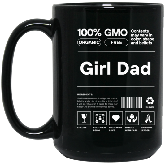 Girl Dad 15oz Black Mug