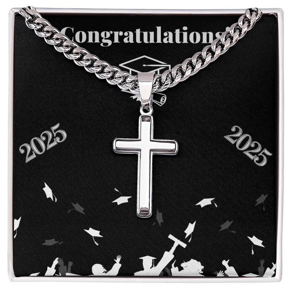 Graduation Cuban Chain with Cross
