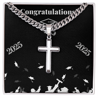 Graduation Cuban Chain with Cross