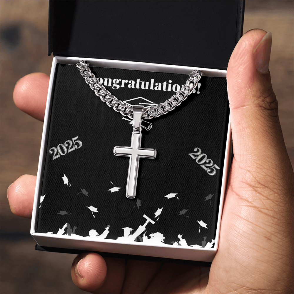 Graduation Cuban Chain with Cross