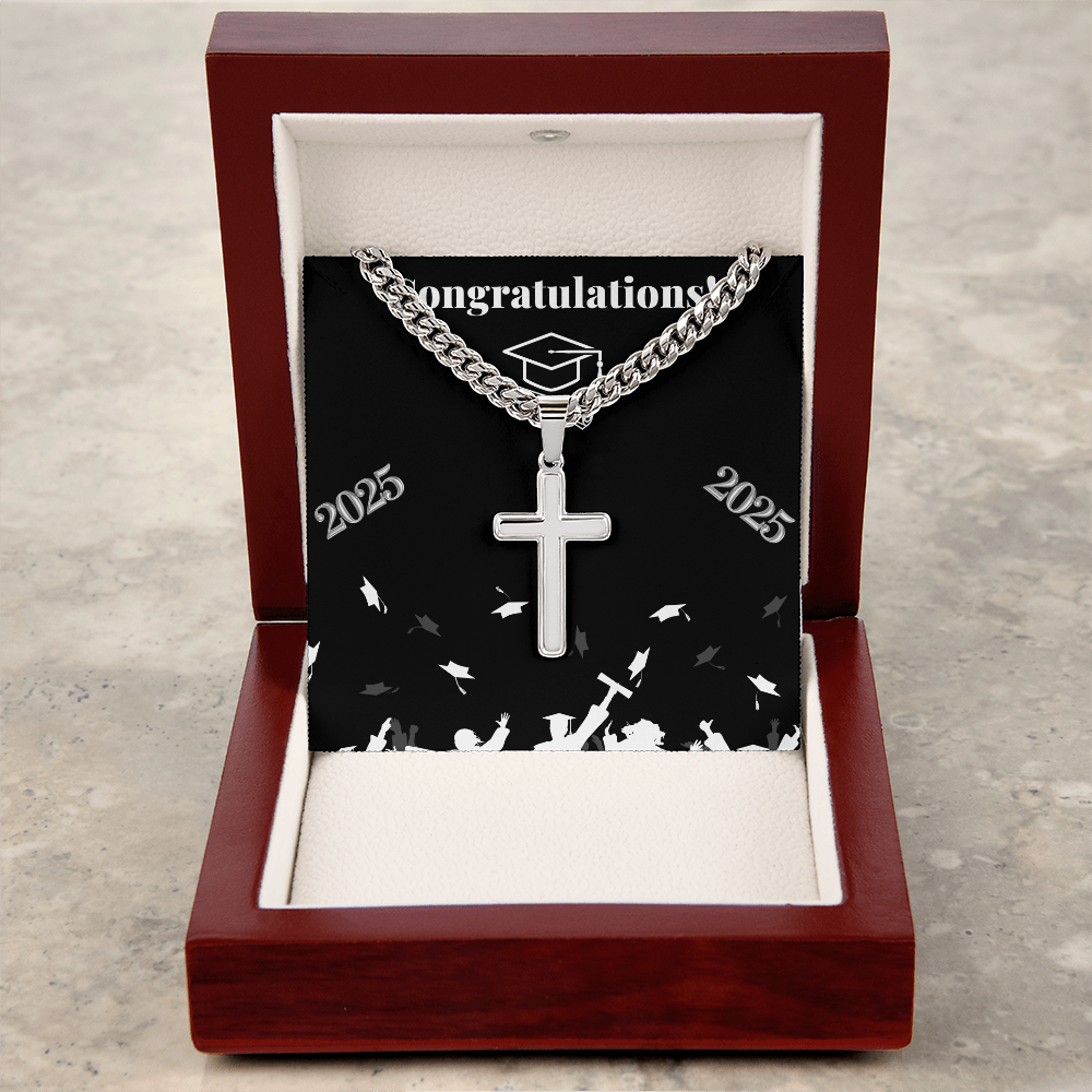 Graduation Cuban Chain with Cross