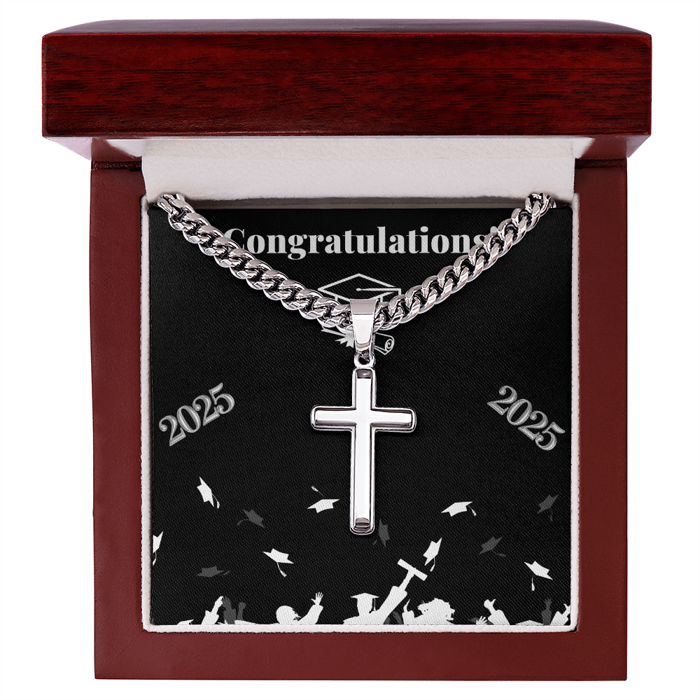 Graduation Cuban Chain with Cross
