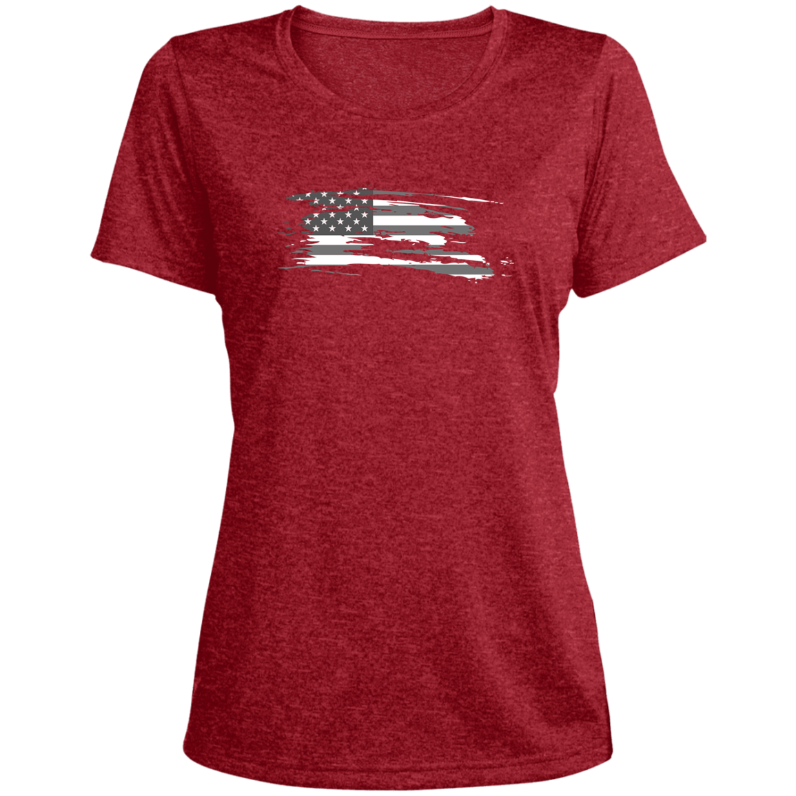 Ladies' USA Heather Scoop Neck Performance Tee