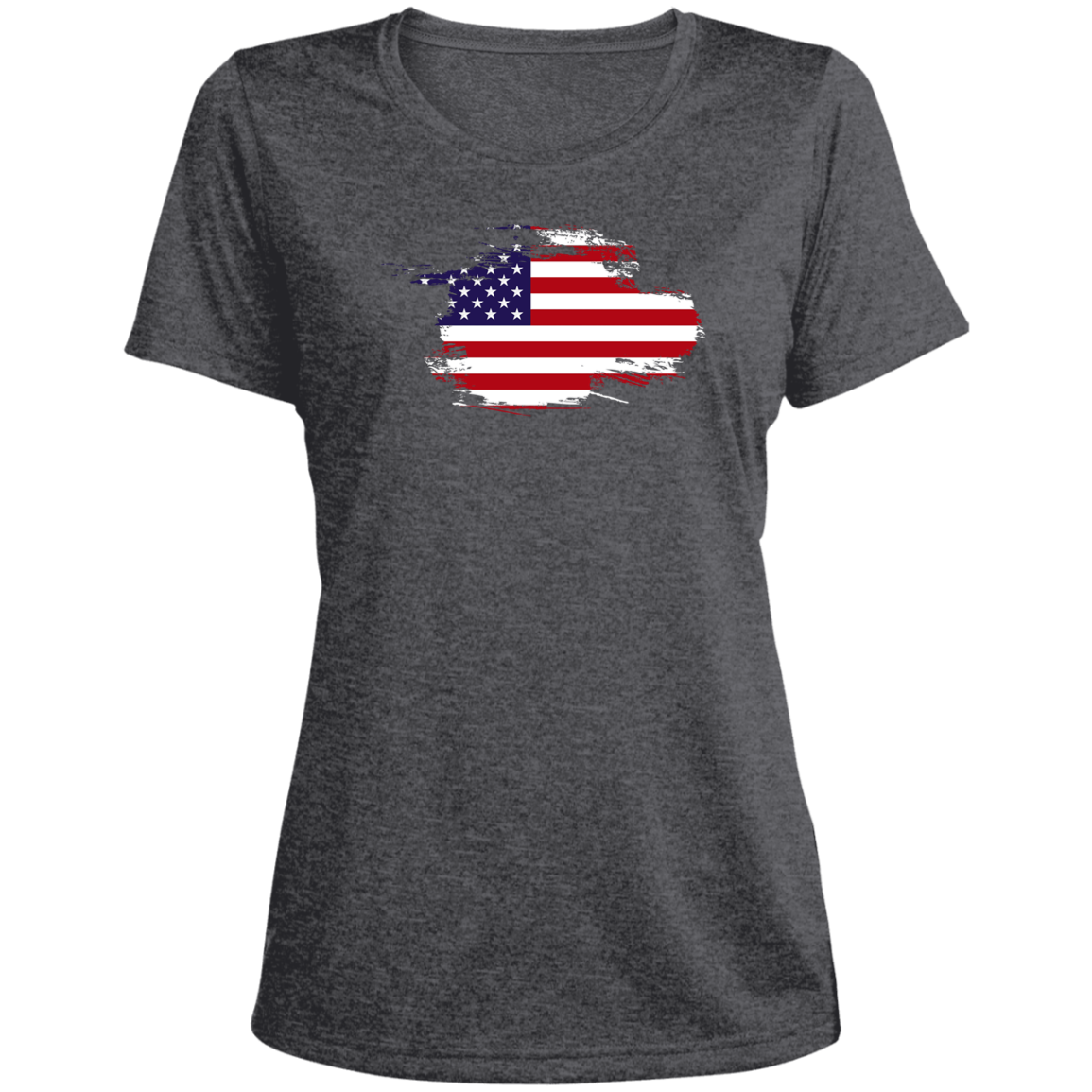 Ladies' Flag Heather Scoop Neck Performance Tee