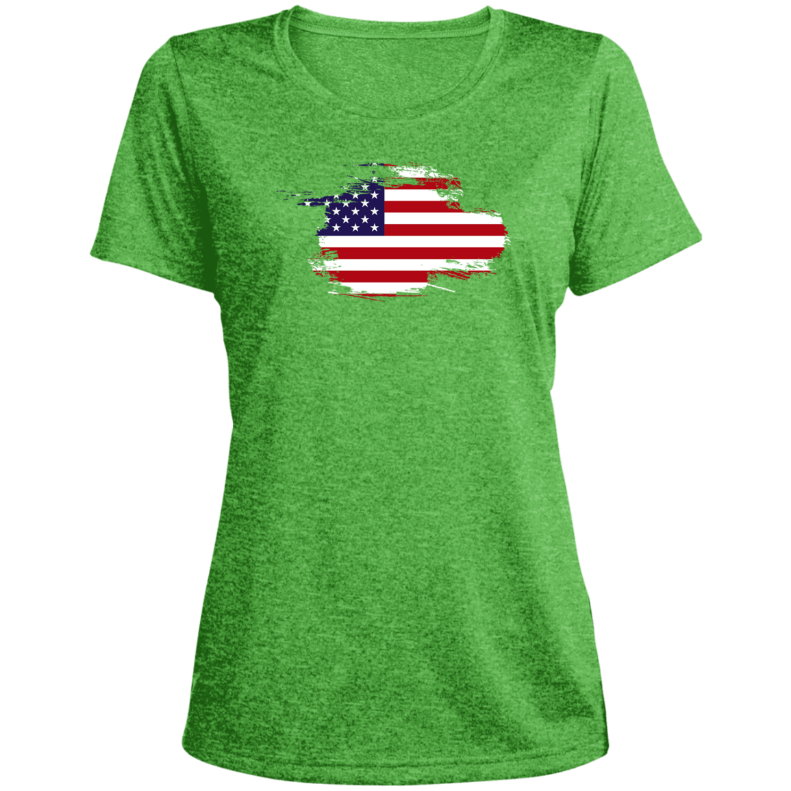 Ladies' Flag Heather Scoop Neck Performance Tee