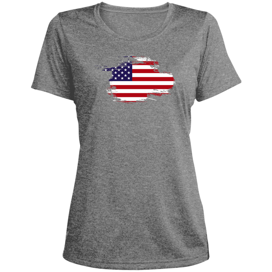 Ladies' Flag Heather Scoop Neck Performance Tee