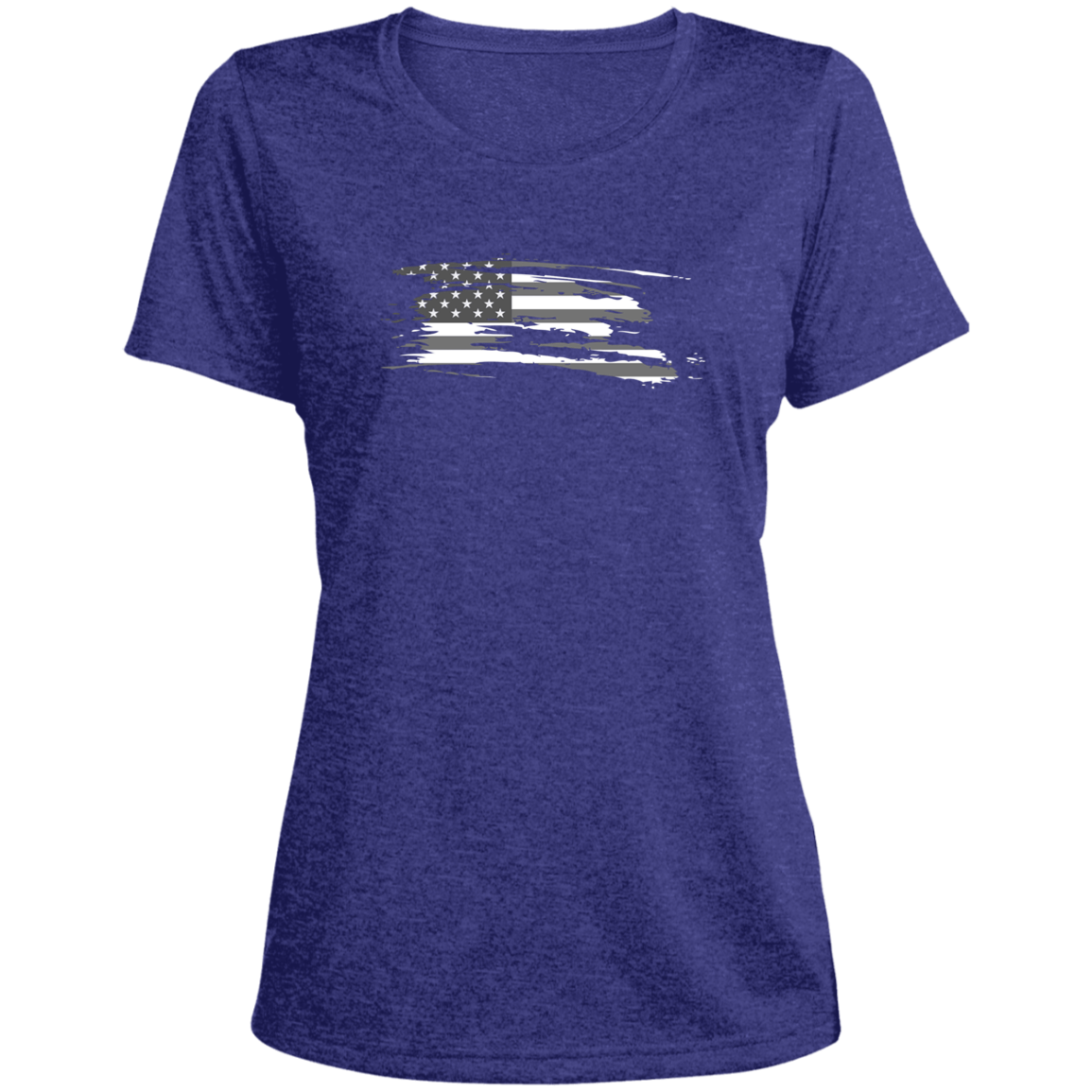 Ladies' USA Heather Scoop Neck Performance Tee