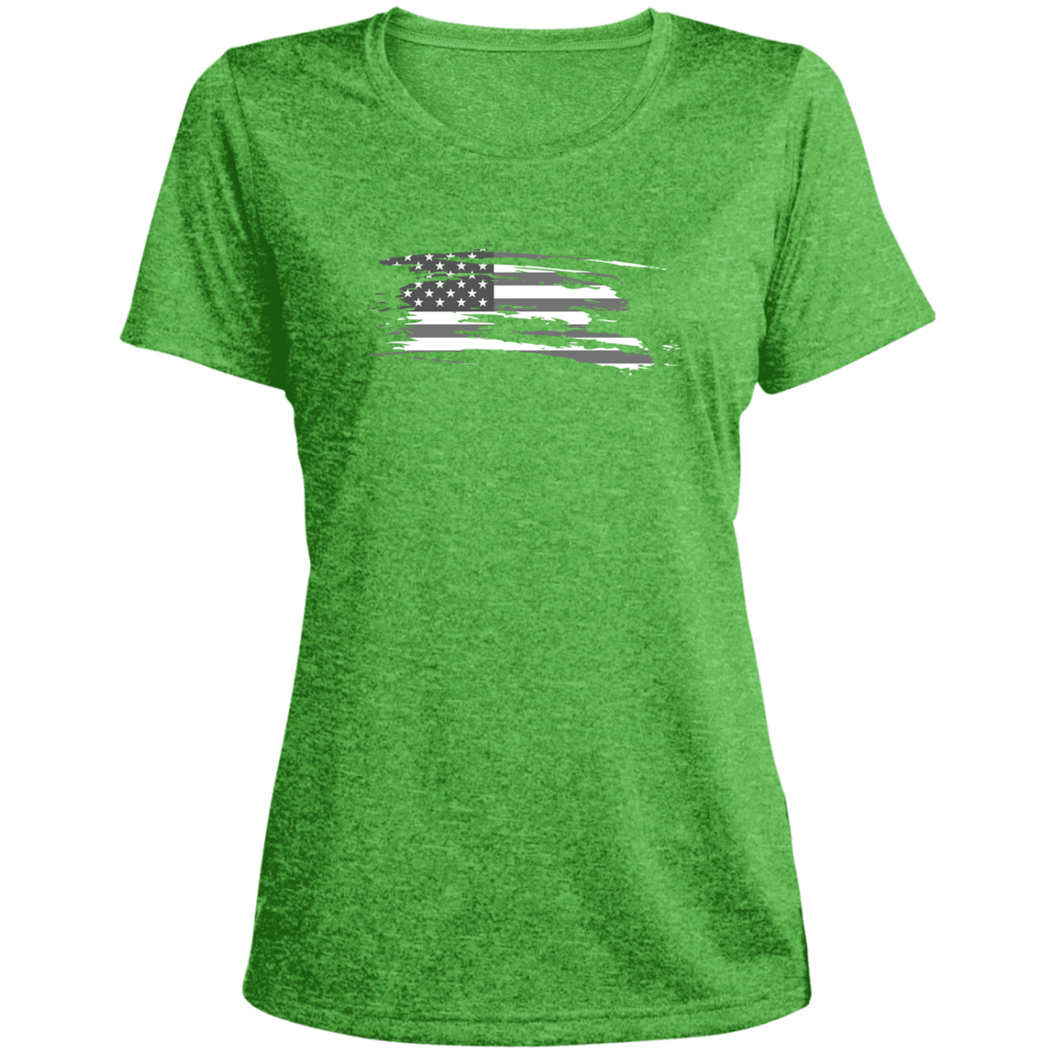 Ladies' USA Heather Scoop Neck Performance Tee