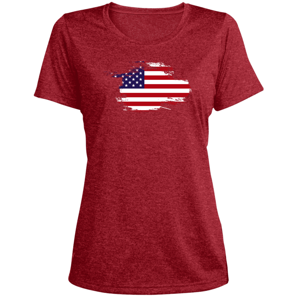 Ladies' Flag Heather Scoop Neck Performance Tee