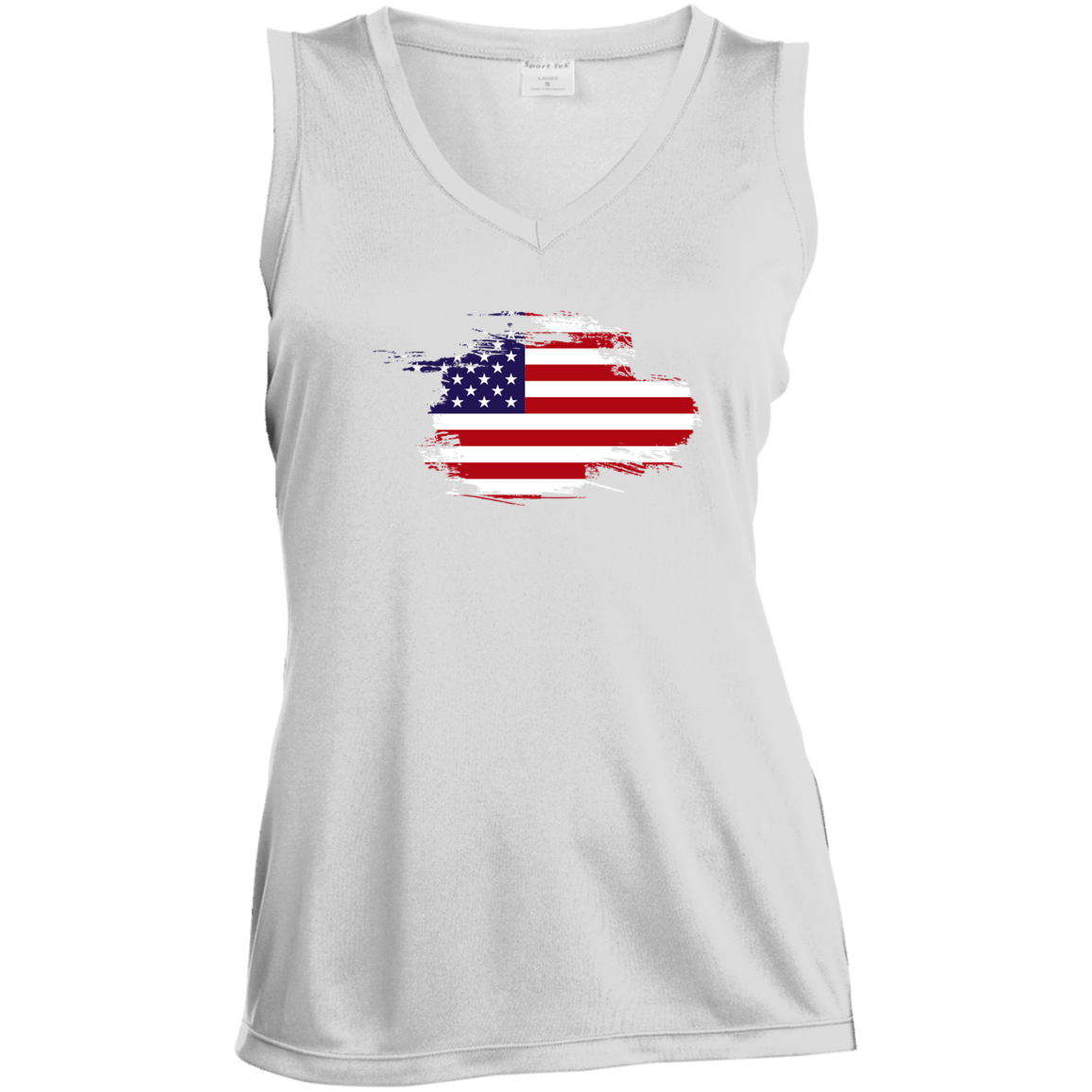 Ladies' Flag Sleeveless V-Neck Performance Tee