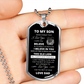DOG TAG TO MY SON LOVE DAD