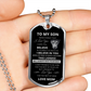 Dog Tag To My Son From Mom Silver