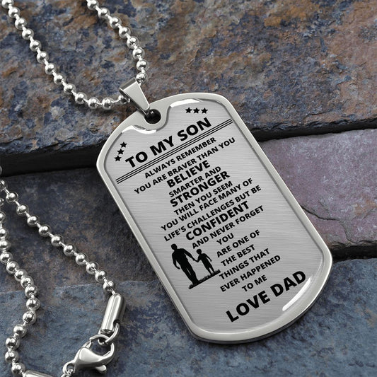 DOG TAG TO MY SON LOVE DAD