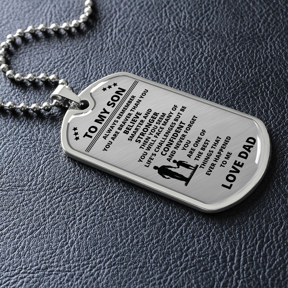 Dog Tag To My Son Love Dad