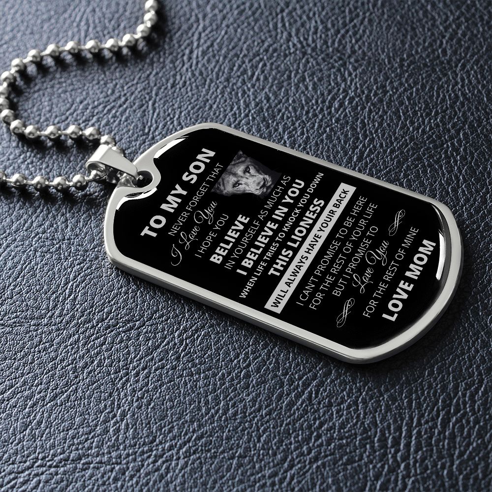 Dog Tag To My Son From Mom Silver