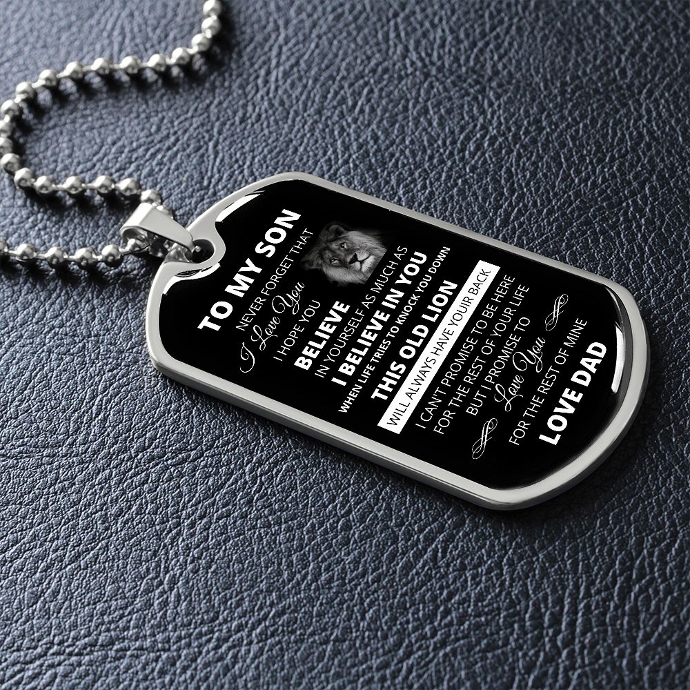 DOG TAG TO MY SON LOVE DAD