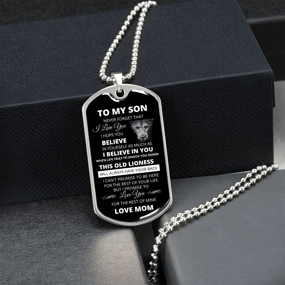 DOG TAG TO MY SON LOVE MOM
