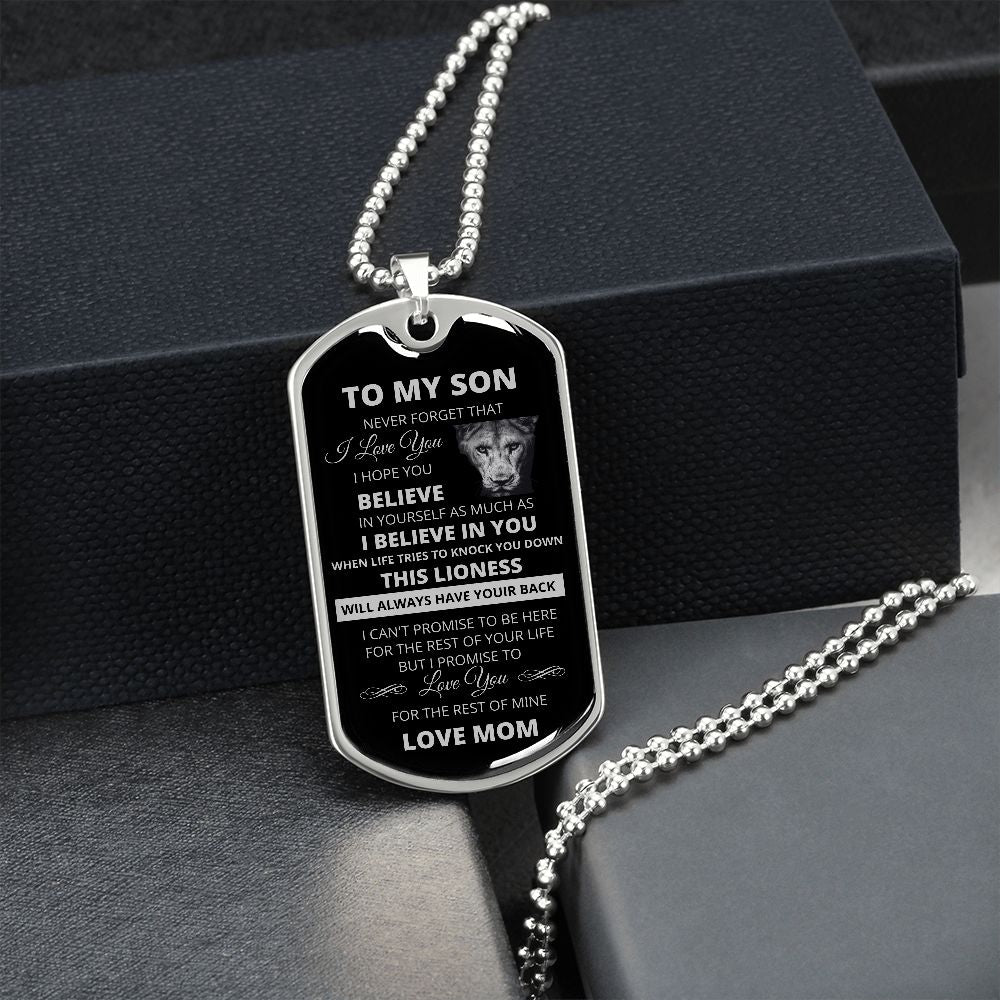Dog Tag To My Son From Mom Silver