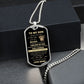 Dog Tag To My Son Love Mom