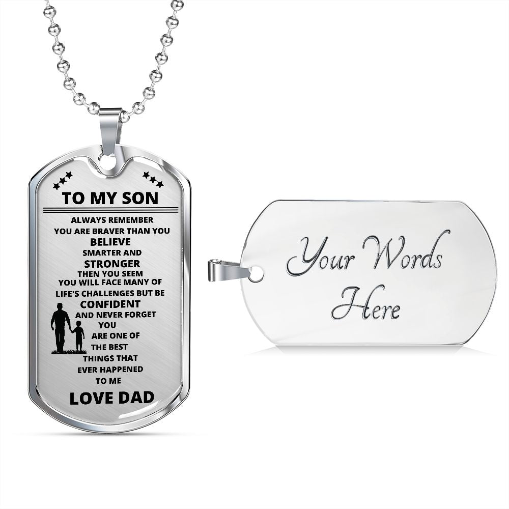 Dog Tag To My Son Love Dad