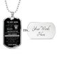 Dog Tag To My Son From Mom Silver