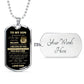DOG TAG TO MY SON FROM DAD GOLD