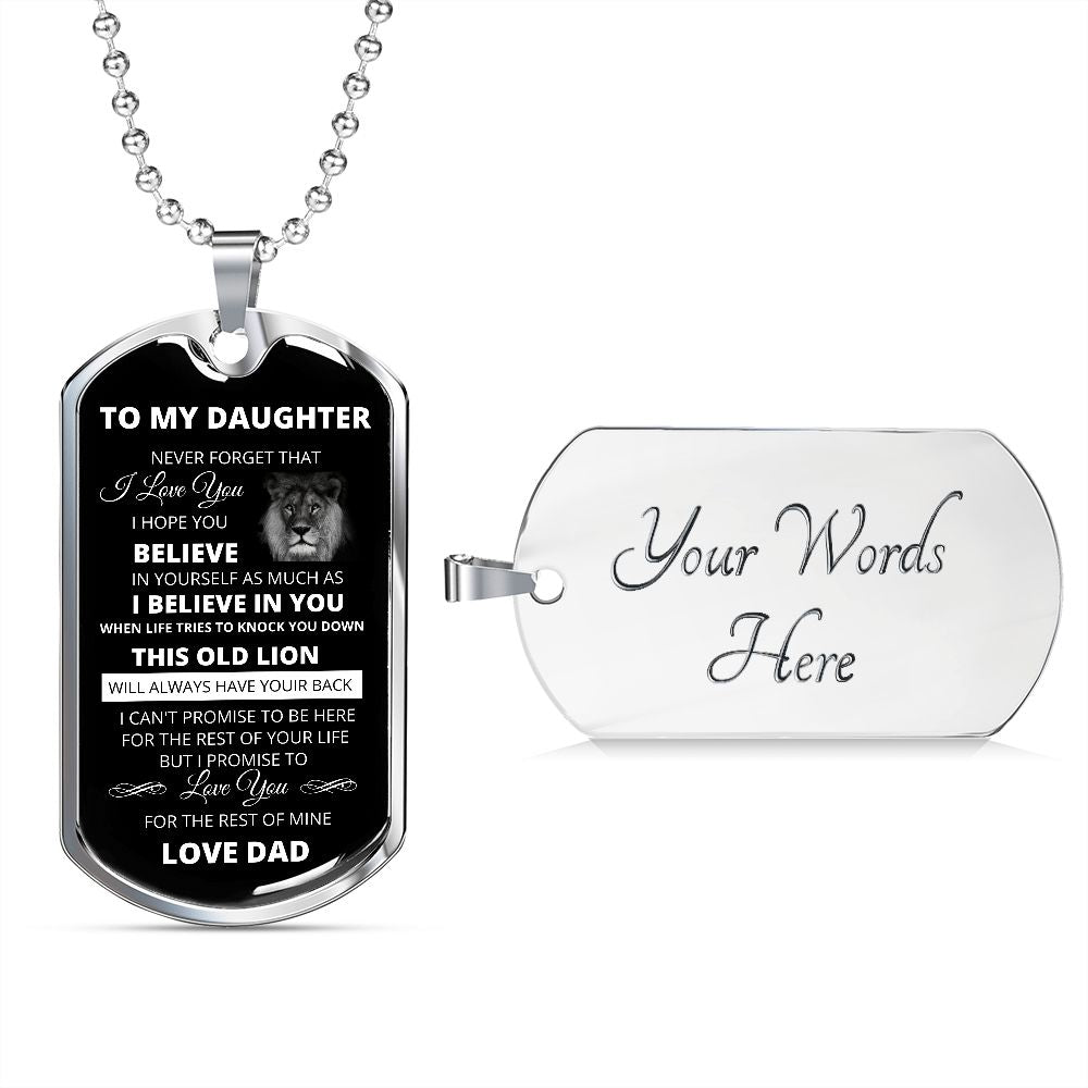 DOG TAG TO MY DAUGHTER FROM DAD