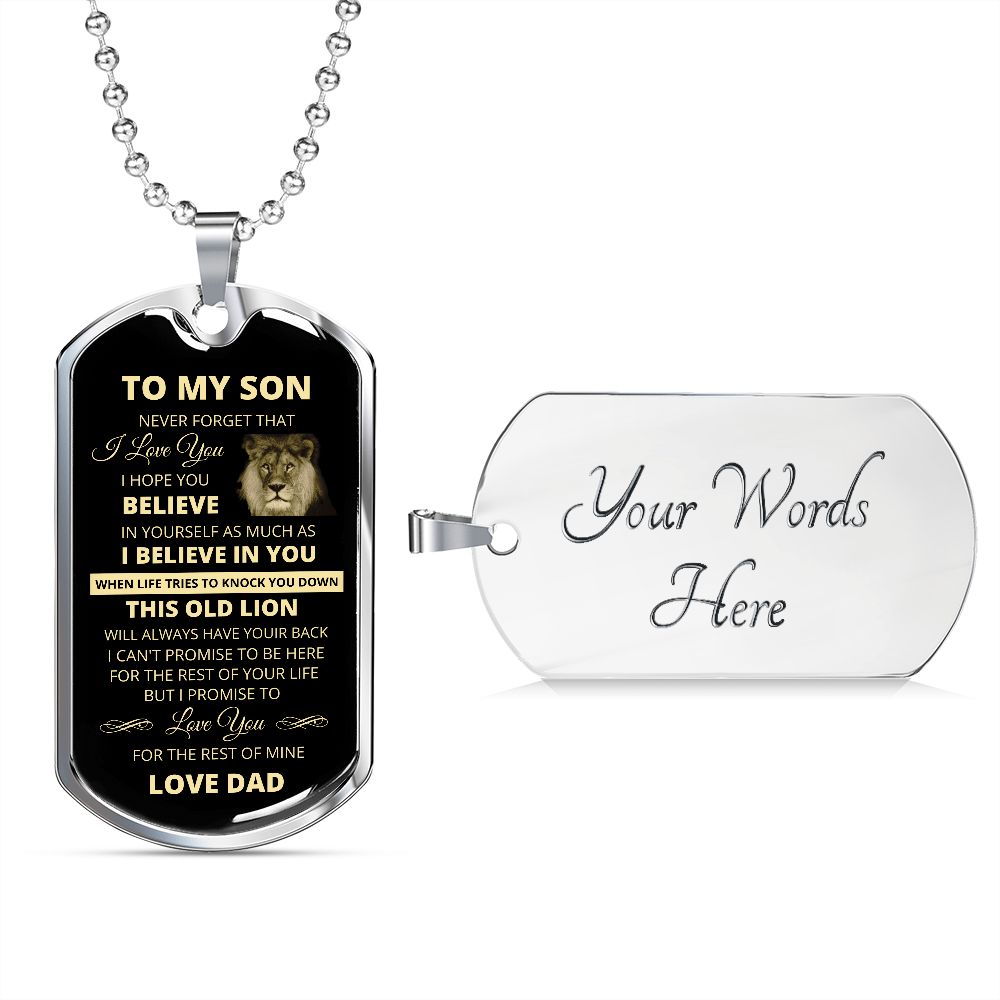 DOG TAG TO MY SON FROM DAD GOLD