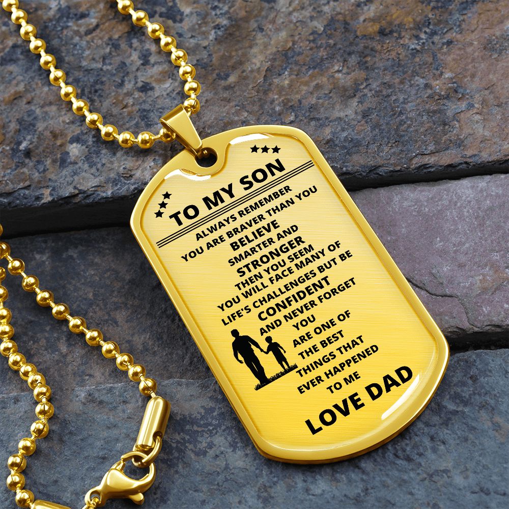 Dog Tag To My Son Love Dad