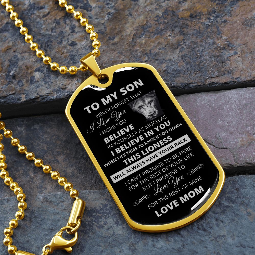 Dog Tag To My Son From Mom Silver