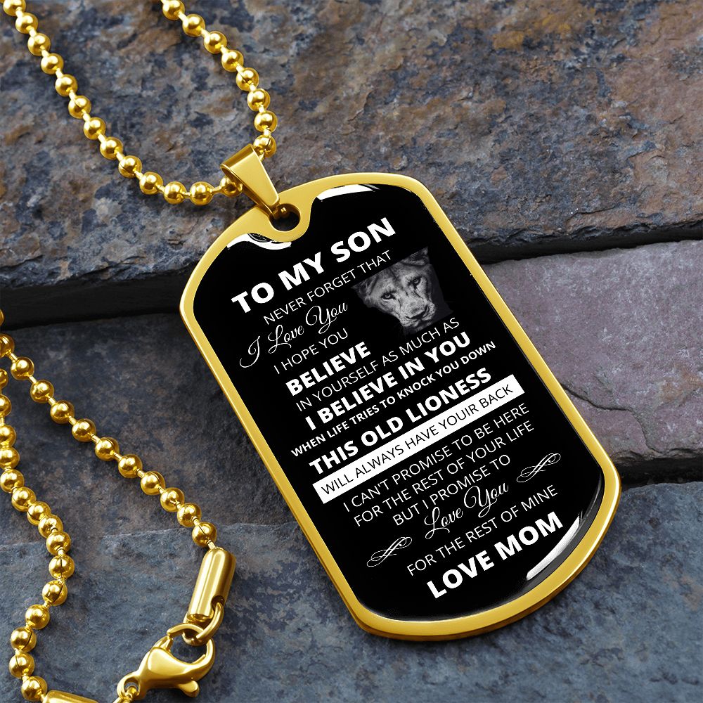DOG TAG TO MY SON LOVE MOM