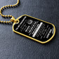 DOG TAG TO MY DAUGHTER FROM DAD