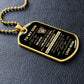 Dog Tag To My Son Love Mom