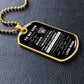 DOG TAG TO MY SON LOVE MOM