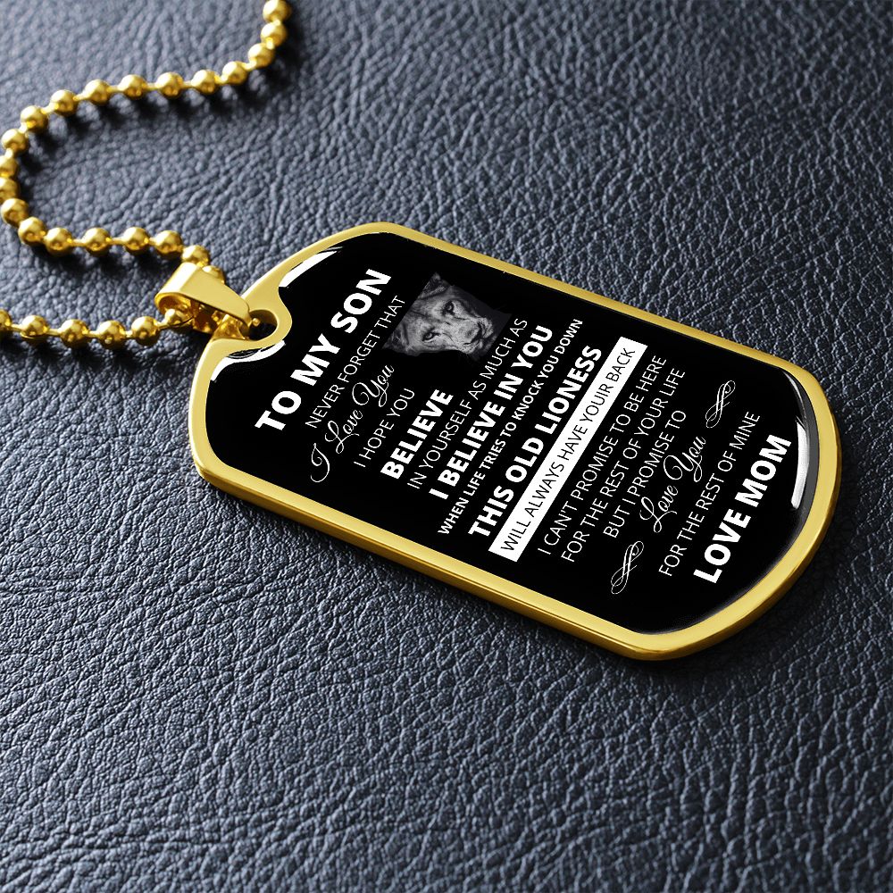 DOG TAG TO MY SON LOVE MOM