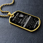 Dog Tag To My Son From Mom Silver