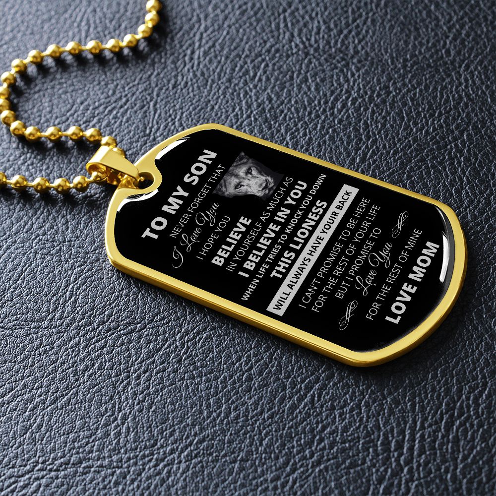 Dog Tag To My Son From Mom Silver