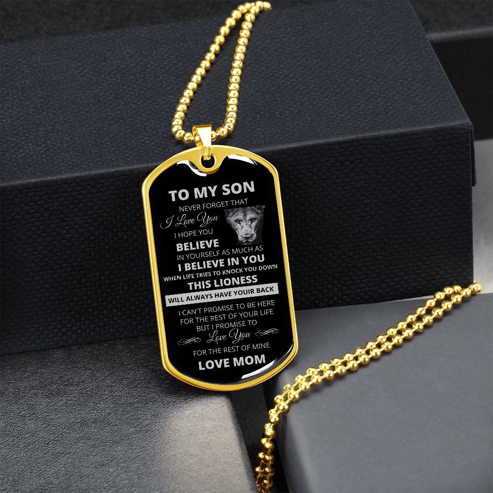 Dog Tag To My Son From Mom Silver