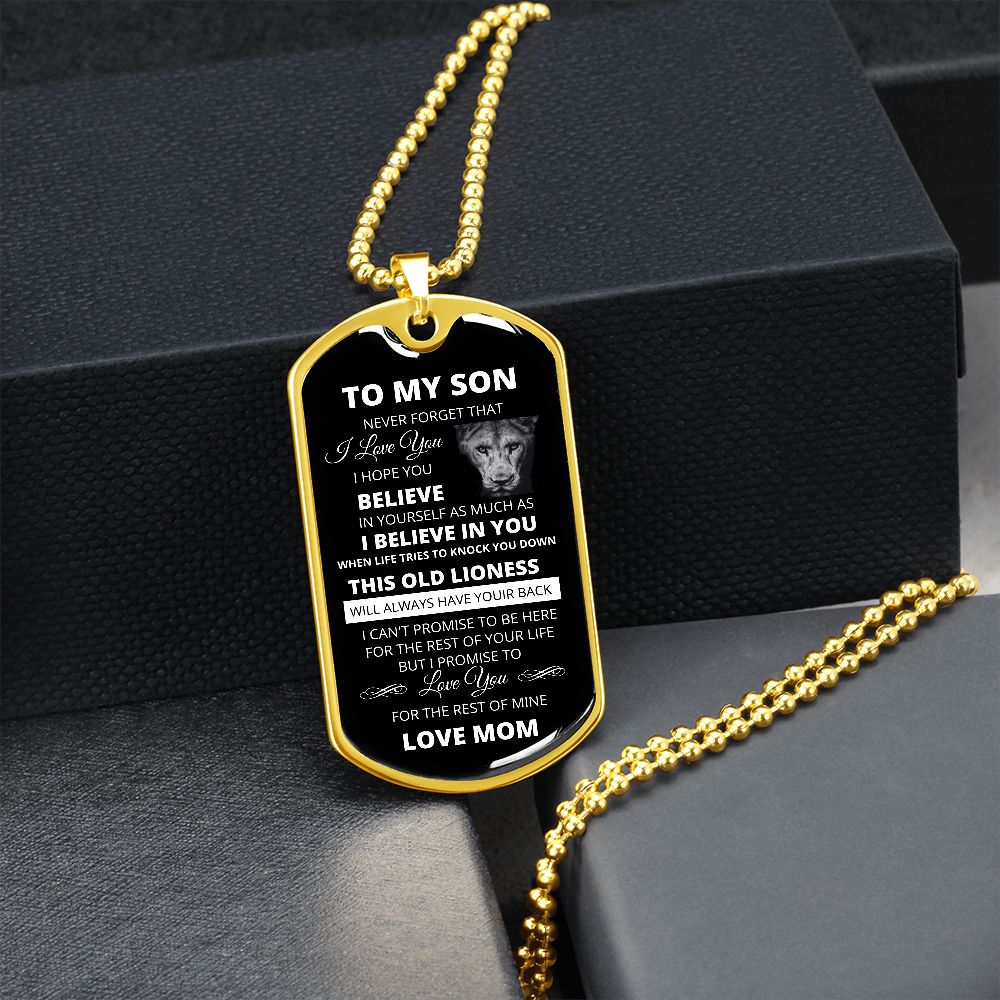 DOG TAG TO MY SON LOVE MOM