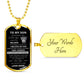 Dog Tag To My Son From Mom Silver